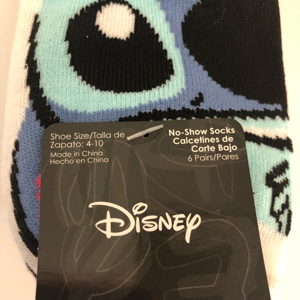 Disney Lilo & Stitch No Show Socks (Size 4-10) 6PK